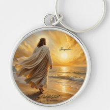 Cena Costeira Cristo Caminhando ao Longo da Costa