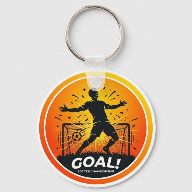Chaveiro Cena de Celebração de Gol de Futebol no Estádio (Frente)