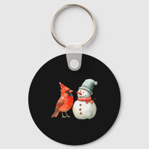 Chaveiro Cena de Natal de Inverno com Boneco de Neve Fofo e