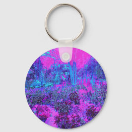 Chaveiro Cena Impressionista Rosa e Azul Psicodélico