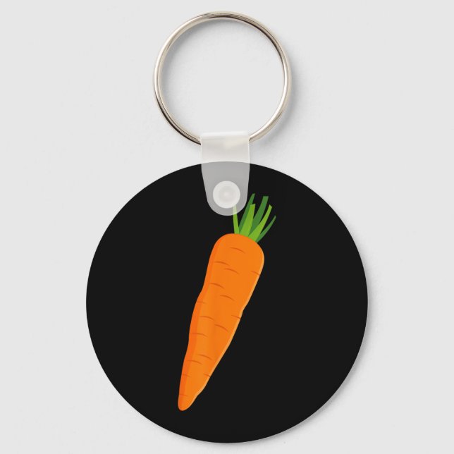 Chaveiro Cenoura Vegetal Engraçada de Halloween (Frente)