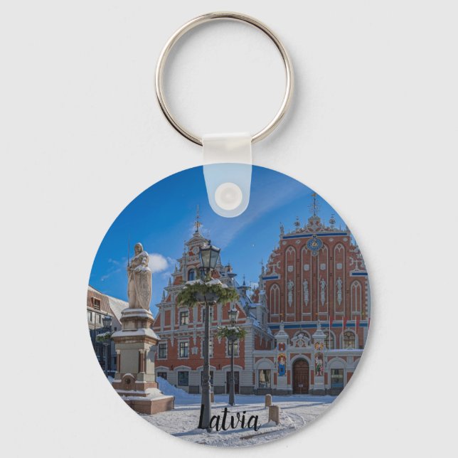Chaveiro Centro histórico de cidades em Riga, Letónia (Frente)