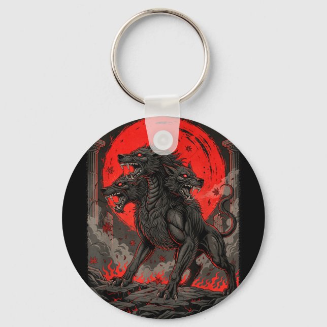 Chaveiro Cérbero submundo mitologia grega cão do inferno ou (Frente)