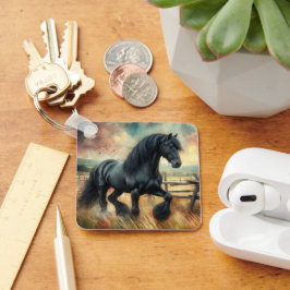 Chaveiro Cerca Russa do Cavalo Negro Fresa