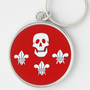 CHAVEIRO CÉREBRO JOLLY ROGER E BANDEIRA DE TRÊS MENTIRAS,