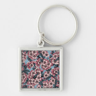 Chaveiro Cereja floresce em rosa e azul