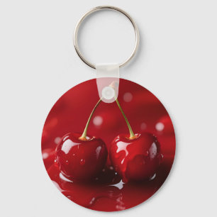Chaveiro Cerejas Lustrosas Fantasia de Xarope Vermelho