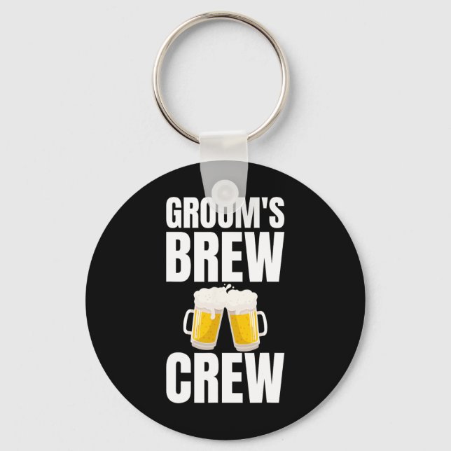 Chaveiro Cerveja de solteiro do Groom Brew Crew (Frente)
