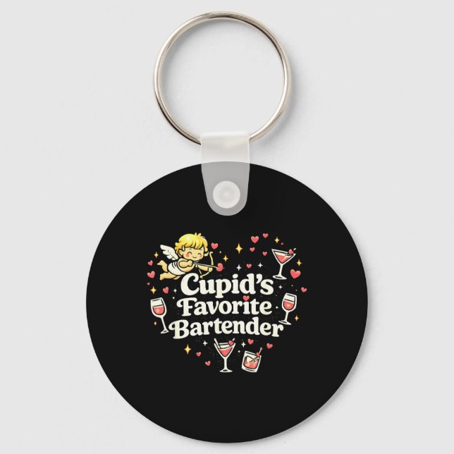 Chaveiro Cervejeiro Favorito do Cupido Bebida Engraçada do  (Frente)