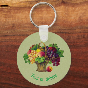 Chaveiro Cesta de Fruta de Arte Vintage Personalizada