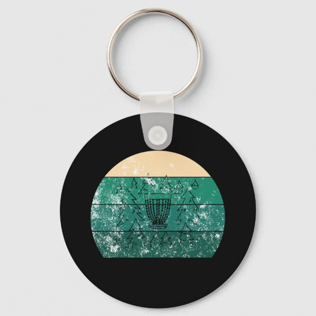 Chaveiro Cesto de Disc Golf Retro (Frente)
