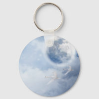 Céu Azul Mágico com Cisnes Voadoras