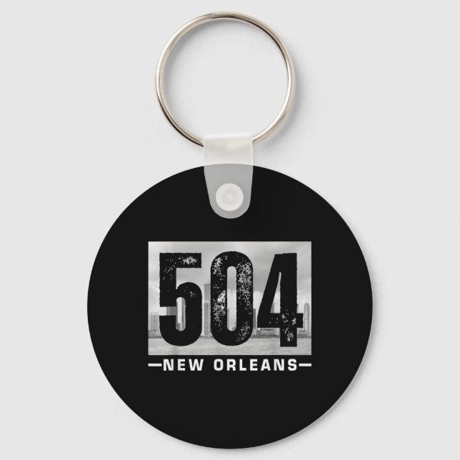 Chaveiro Céu da Cidade de Nova Orleans 504 Código de Área V (Frente)
