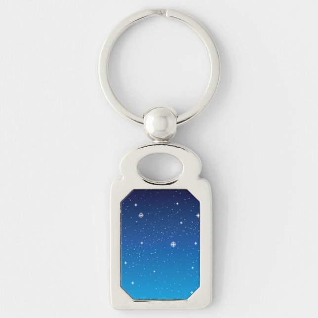 Chaveiro Céu Noturno Estrelado Azul Profundo (Frente)