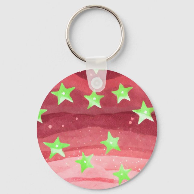Chaveiro céu vermelho com estrelas (Frente)