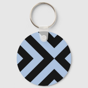 Chaveiro Cevrons Azul-Claro e Preto