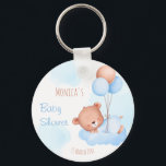 Chaveiro Chá de fraldas de aquarela de urso azul Pastel<br><div class="desc">Chá de fraldas de aquarela de urso azul Pastel  personalizado para presentes chaveiro.</div>