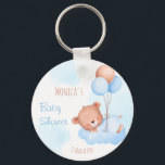 Chaveiro Chá de fraldas de aquarela de urso azul Pastel<br><div class="desc">Chá de fraldas de aquarela de urso azul Pastel  personalizado para presentes chaveiro.</div>