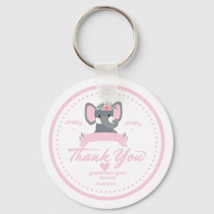 Chaveiro Chá de fraldas de elefante fofo floral rosa person