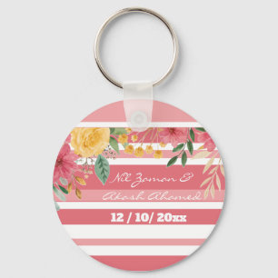 Chaveiro Chá de Noiva Floral Duplo Nome Elegante