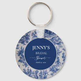 Chaveiro Chá de panela Branco e Azul de Jouy