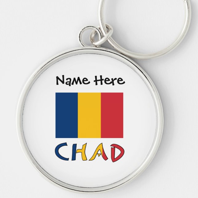 Chaveiro Chad e Bandeira Chadiana Personalizados  (Frente)