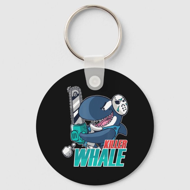 Chaveiro Chainsaw Killer Whale Diversão Orca Halloween (Frente)