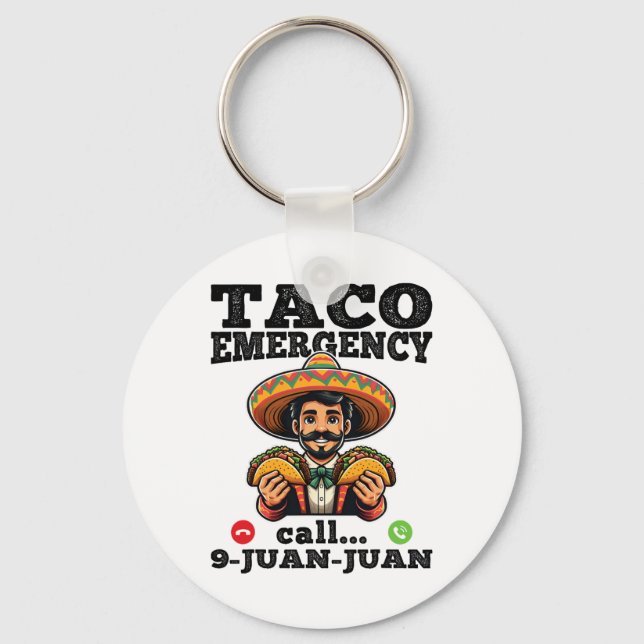 Chaveiro Chamada De Emergência De Taco Engraçado 9 Juan Par (Frente)