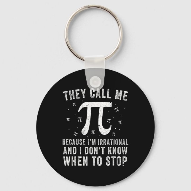 Chaveiro Chamam-Me Símbolo Pi Day Cute Funny Groovy (Frente)