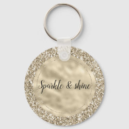 Chaveiro Champagne Dourada Glitzy Glitter