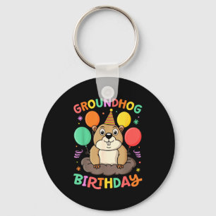 Chaveiro Chapéu de Aniversário do Dia da Marmota Balões Ret