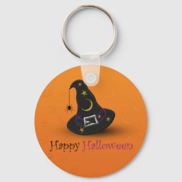 Chaveiro Chapéu de Bruxa de Halloween com Aranha