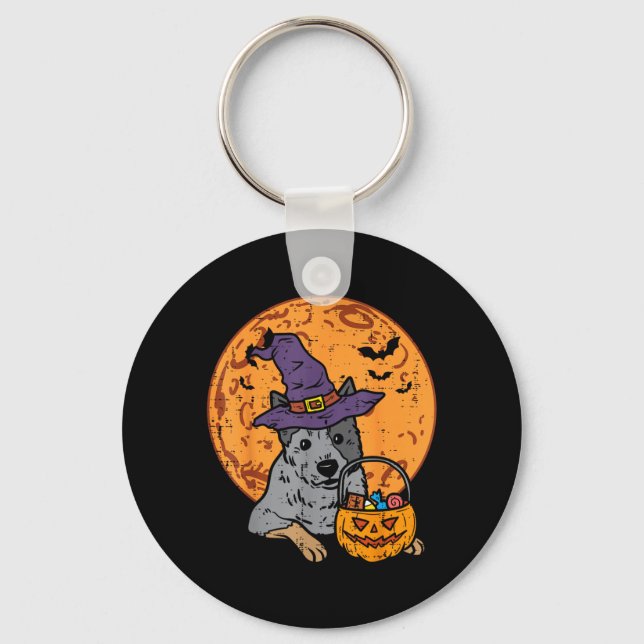 Chaveiro Chapéu de Bruxa Lua Jack O Lantern Halloween (Frente)