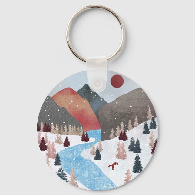 Chaveiro Chapéu de Caminhoneiro de Raposa de Caça Inverna (Verso)