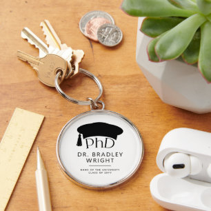 Chaveiro Chapéu de Doutorado Personalizado PhD Formatura