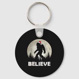 Chaveiro Chapéu de Papai Noel Bigfoot Acredite Luzes de Nat