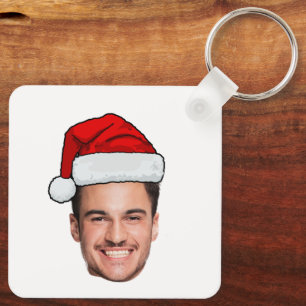 Chaveiro Chapéu de Papai Noel com Foto Personalizada de Nat