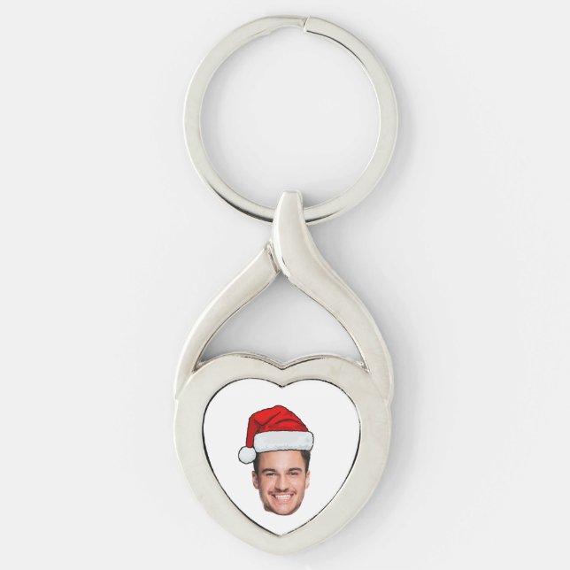 Chaveiro Chapéu de Papai Noel com Foto Personalizada de Nat (Frente)