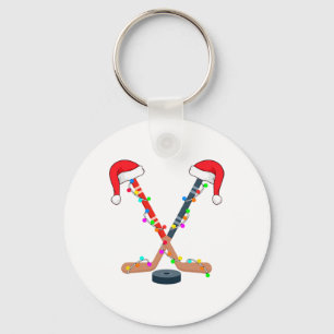Chaveiro Chapéu de Papai Noel de Hockey Luzes de Natal Espo