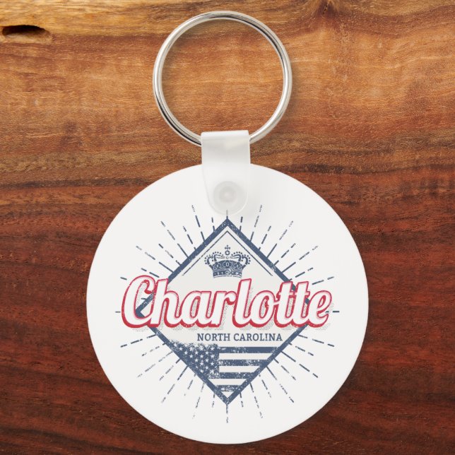 Chaveiro Charlotte City North Carolina Estados Unidos EUA (Frente)