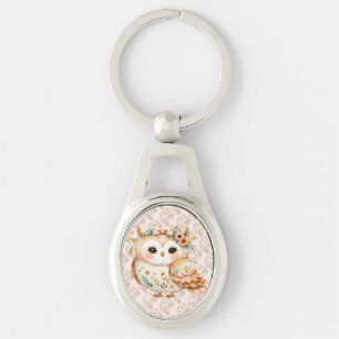 Chaveiro Charme Farmcore Boho Cottagecore Owl