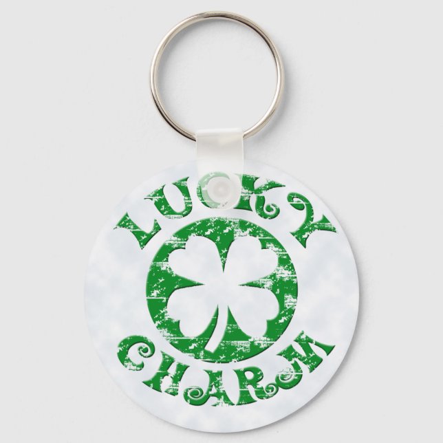 Chaveiro Charme Lucky da Vintage Verde/Branco (Frente)