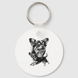 Chaveiro Charmoso Chihuahua Duo Pet Negro e Branco