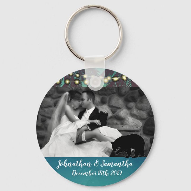 Chaveiro Chave de Foto Personalizada Cadeia de Praia Sunset (Frente)