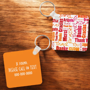 Chaveiro Chave de Tipografia do Orange Red Multilingual "Ob