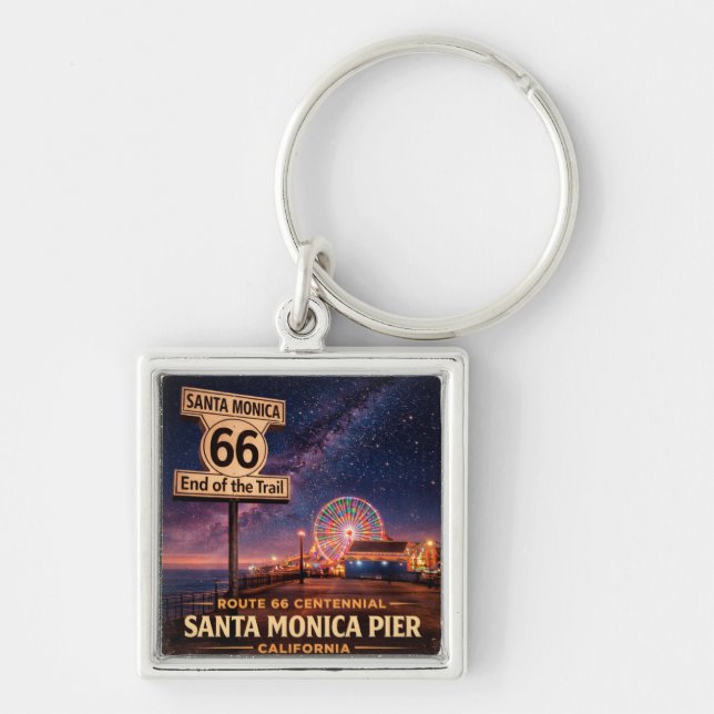 Chaveiro Chave de viagem da Route 66 Pier Keepsake (Frente)