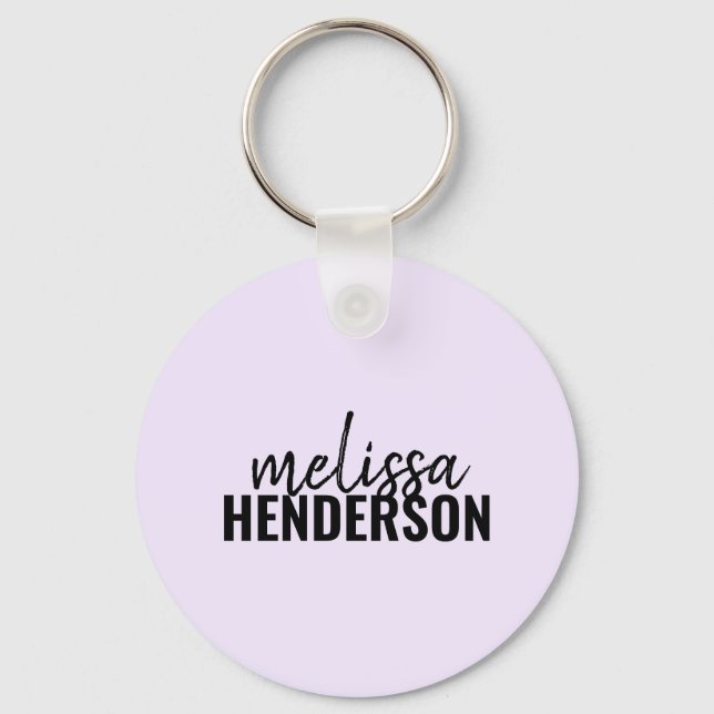 Chaveiro Chave Simples do Nome do Script do Pincel Moderno (Frente)