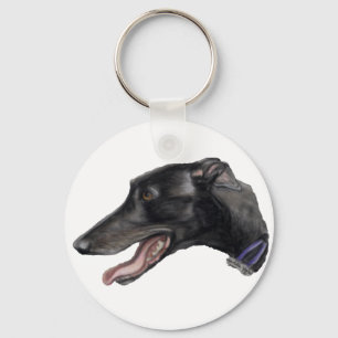 Chaveiro "Chaveiro da arte do cão de Gryhound preto"
