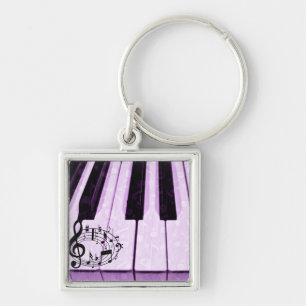 Chaveiro Chaves Roxas & Notas Musicais_