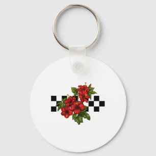 Chaveiro Checkerboard de flores tropicais do Havaí Hibiscus